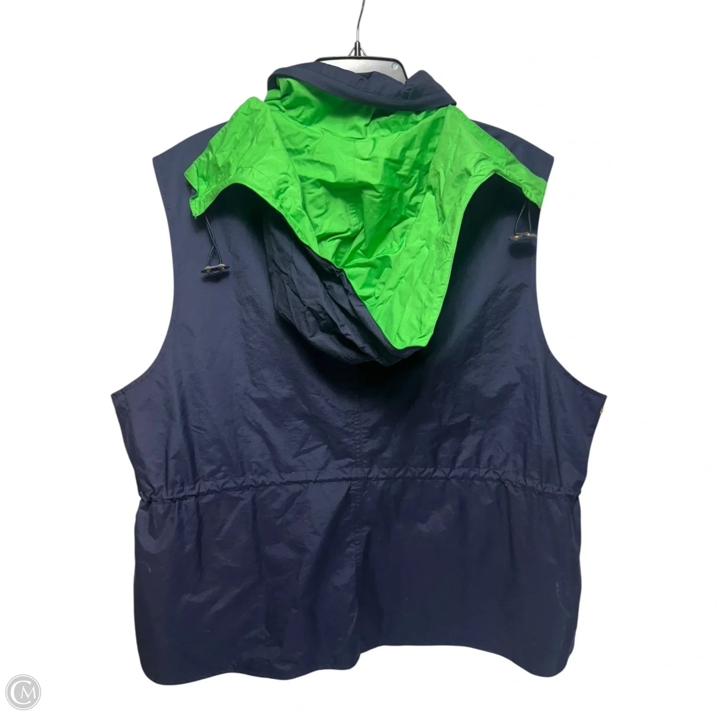 Reversible Hooded Vest By Lauren By Ralph Lauren In Blue & Green, Size: 3x
