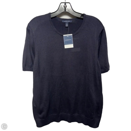Top Short Sleeve By Lands End In Navy, Size: 1x
