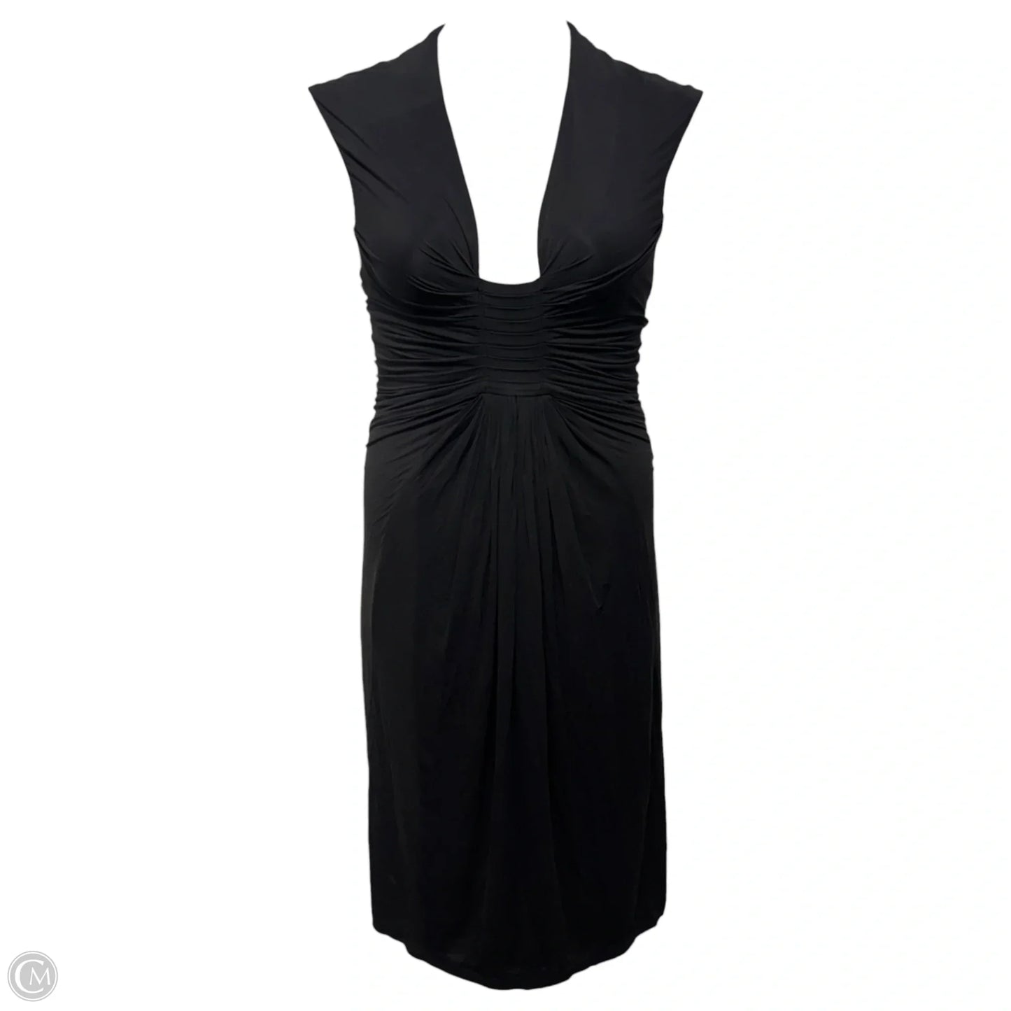 Draped Dress Casual Midi By Donna Karan Collection In Black, Size: M