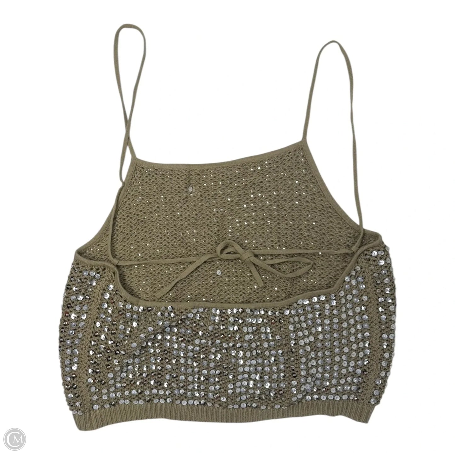 Top Sleeveless By J. Crew In Silver and tan, Size: L