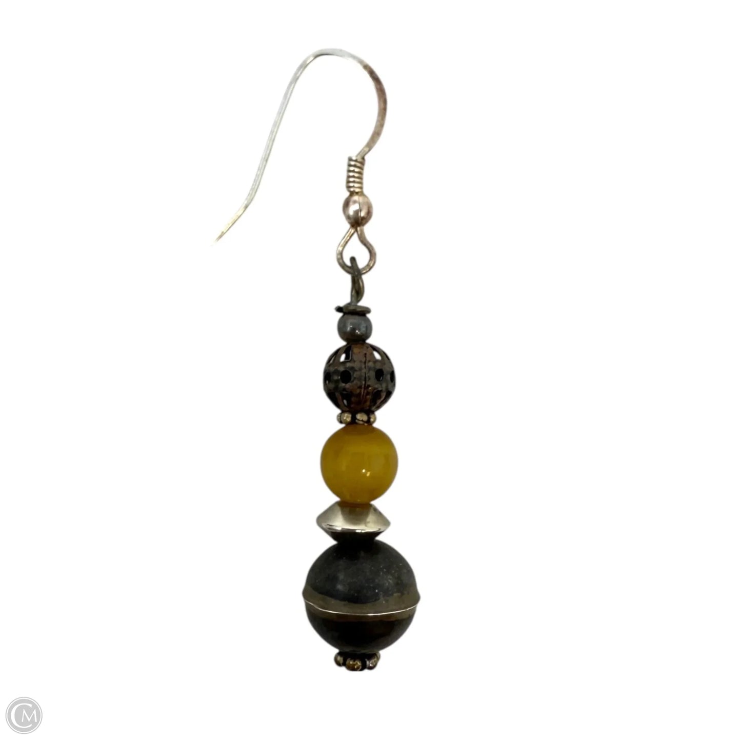 Mixed Metal & Stone Beaded Dangle Earrings