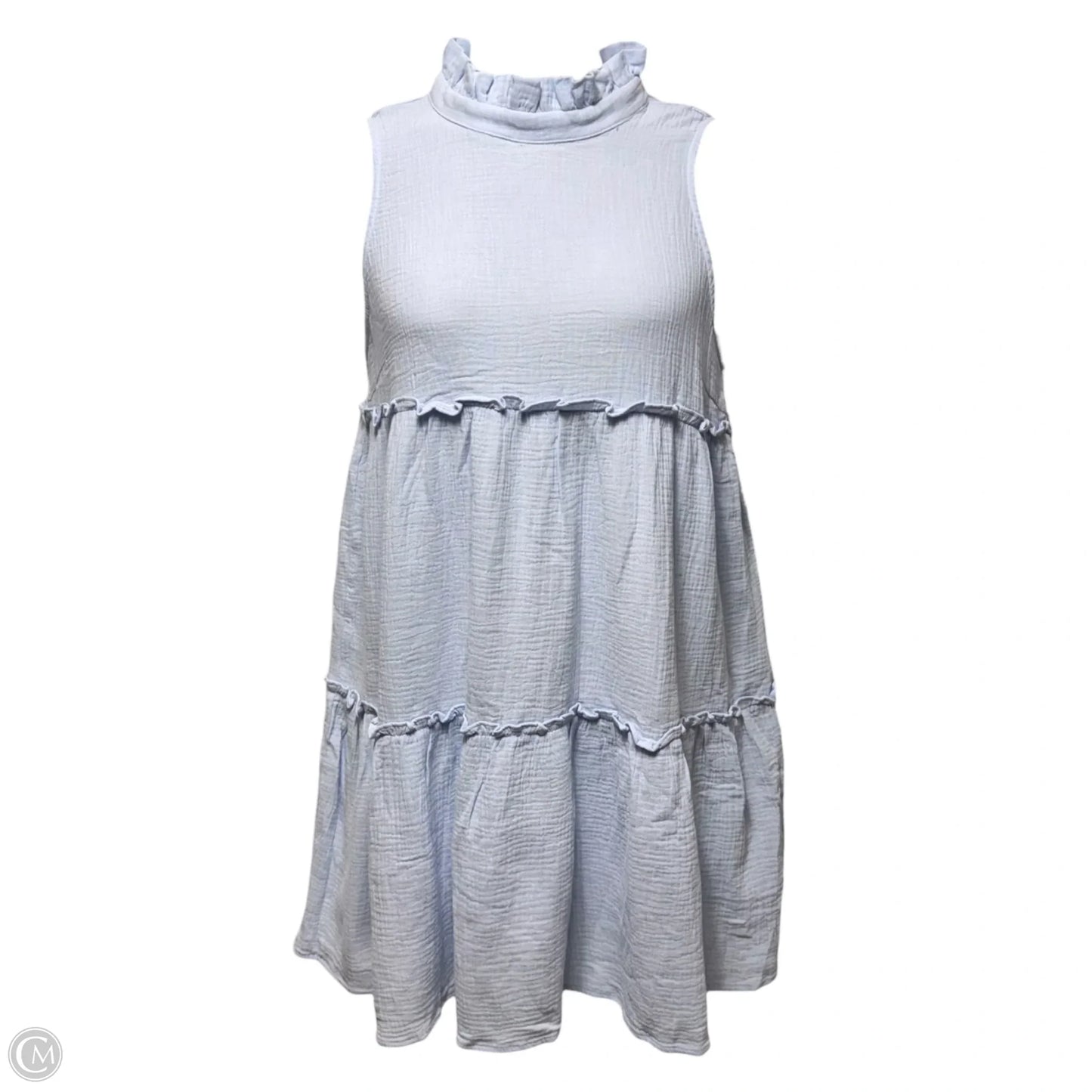 Morgan Tiered Gauze Mini Dress By Pomander Place In Blue, Size: L