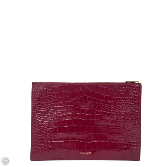 Legacy Croc Embossed Multi-case Envelope Clutch Designer By Coach, Size: Medium
