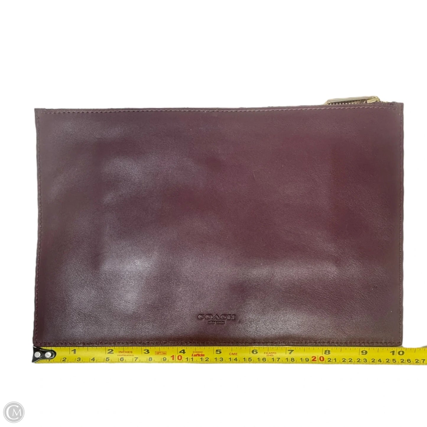 Leather Pouch Designer By Coach, Size: Medium
