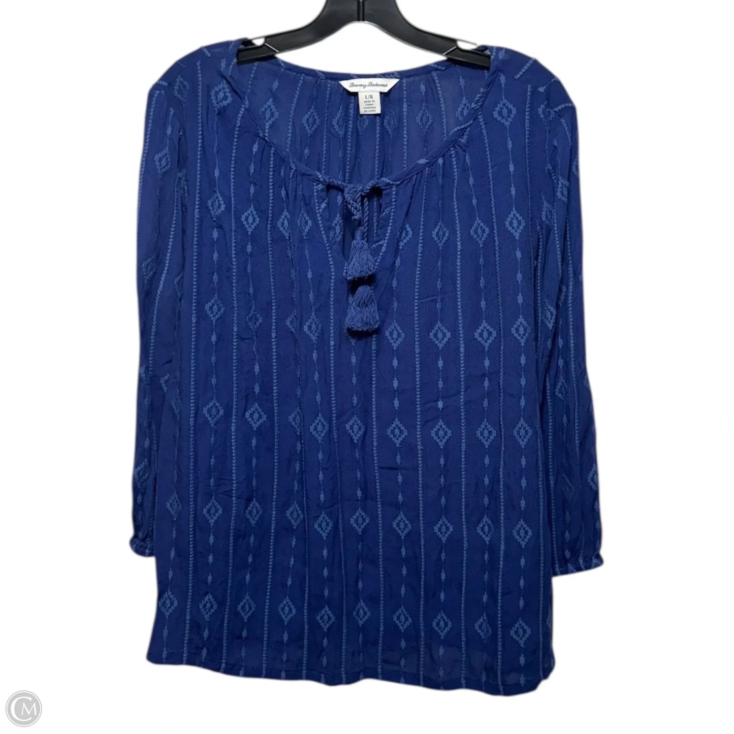 Top Long Sleeve By Tommy Bahama In Blue, Size: L