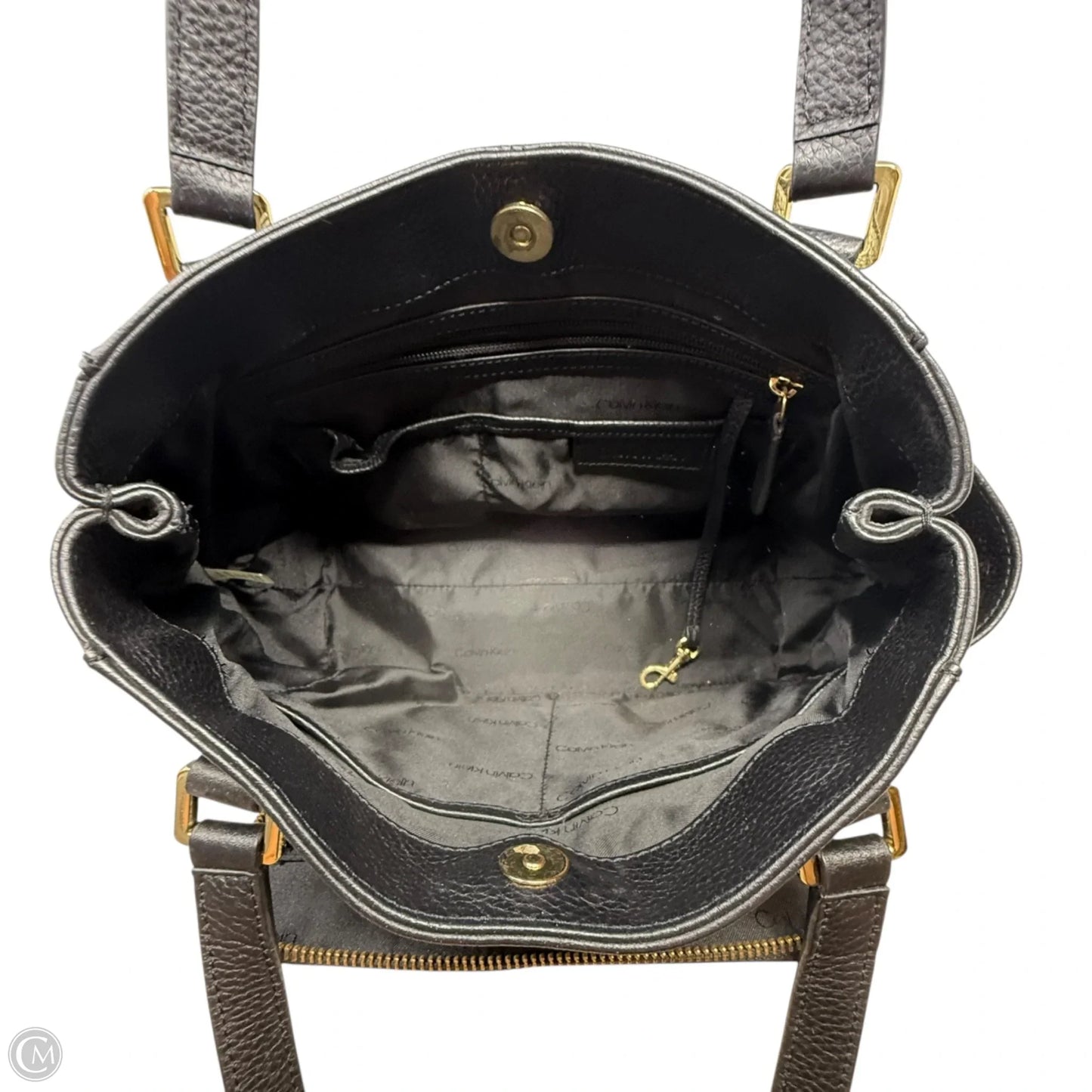 Pebbled Leather Shoulder Bag By Calvin Klein, Size: Medium