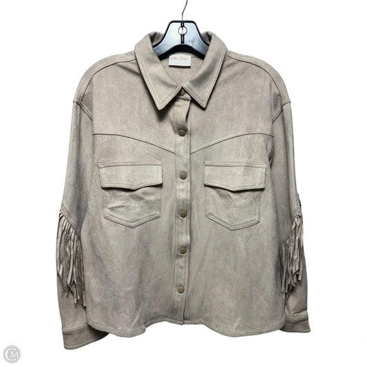 Fringe Jacket By Allie Rose In Cream, Size: S