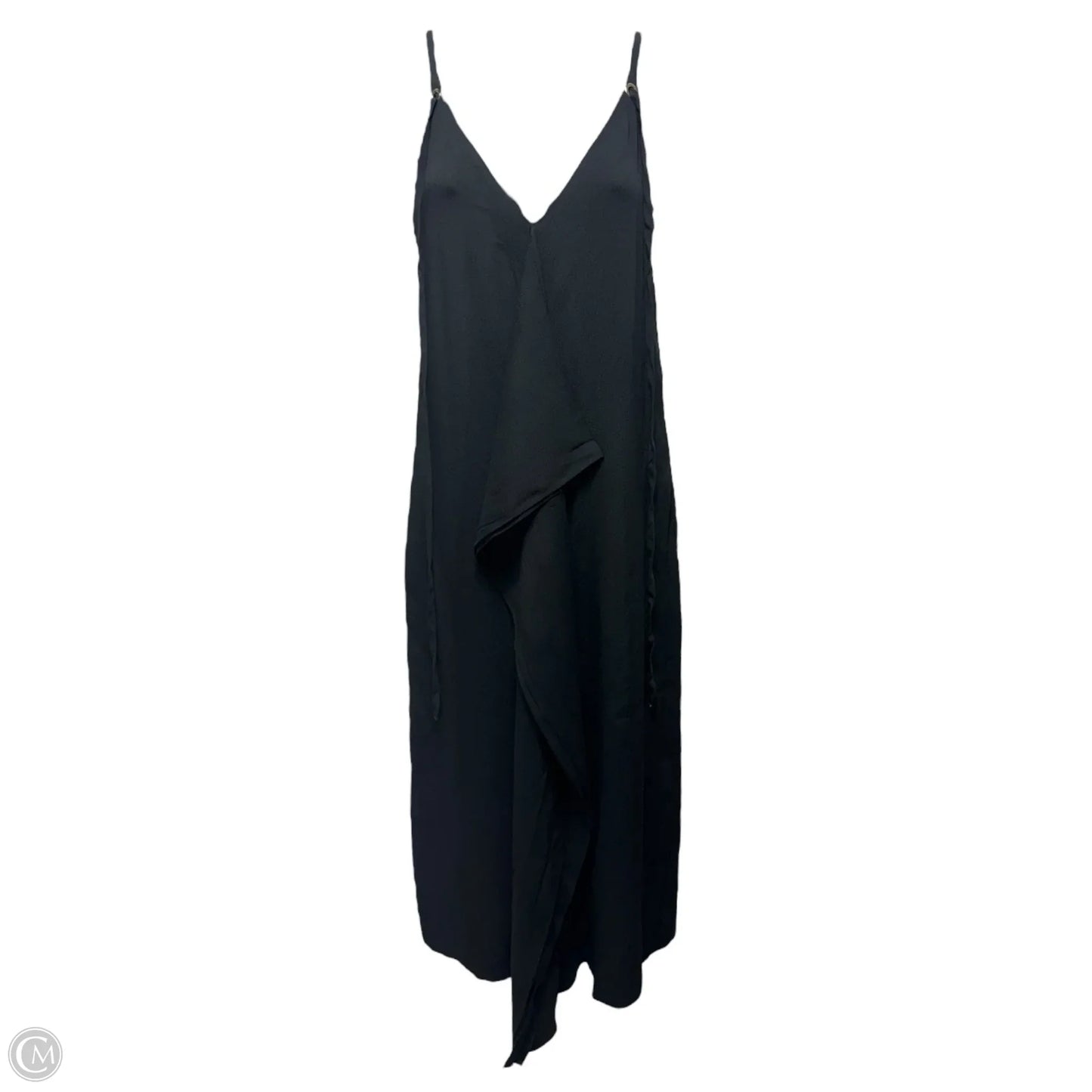 Draped Slip Dress Casual Midi By Massimo Dutti In Black, Size: 4