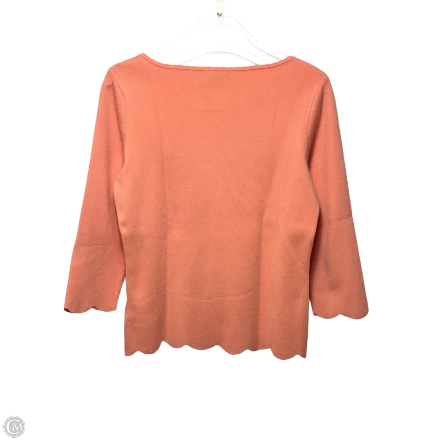 Scallop Hem & Neckline Sweater By Brooks Brothers In Orange, Size: M