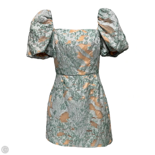 Alexandra Jacquard Puff Sleeve Mini Dress By Elliatt In Aqua, Size: XS