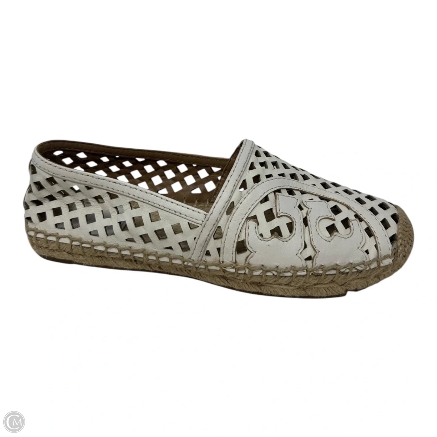 Thatched Espadrille Shoes Designer By Tory Burch In Cream, Size: 5