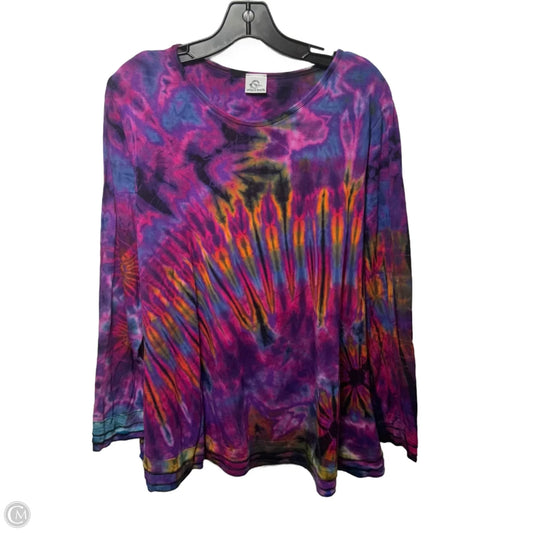 Top Long Sleeve By Unique Batik In Tie Dye Print, Size: M
