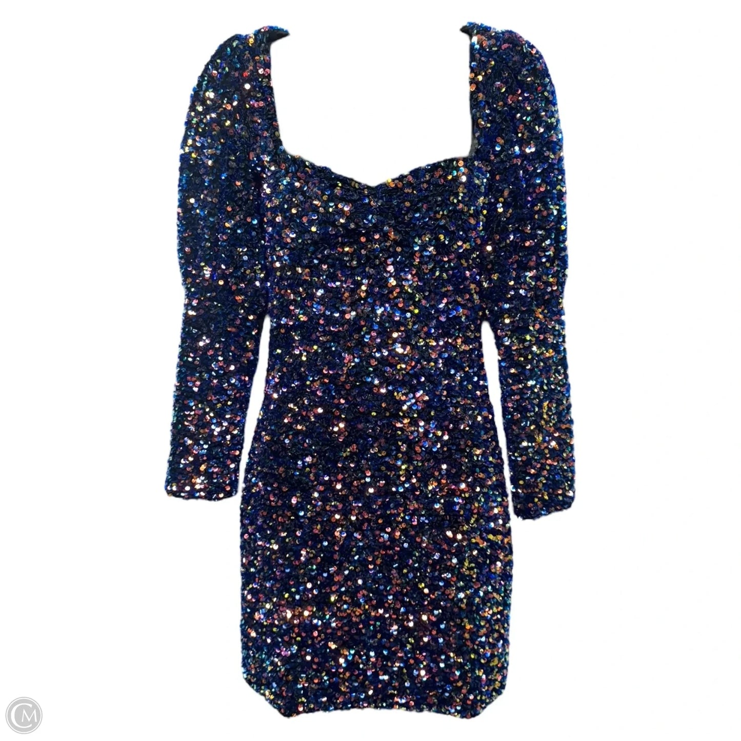 Puff Sleeve Sequin Mini Dress By Zara In Multi-colored, Size: XS