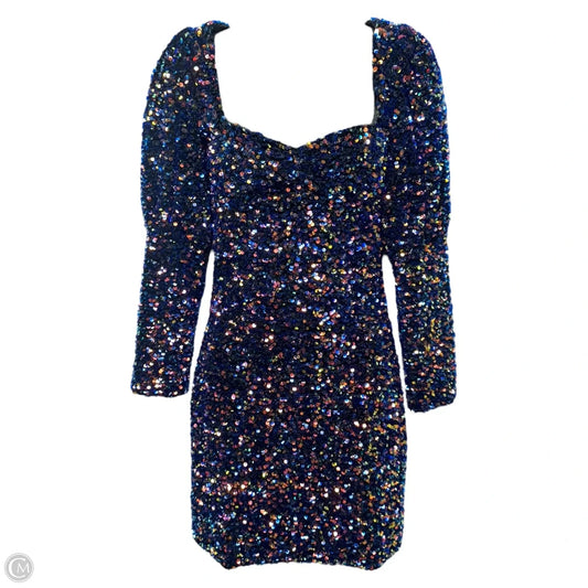 Puff Sleeve Sequin Mini Dress By Zara In Multi-colored, Size: XS