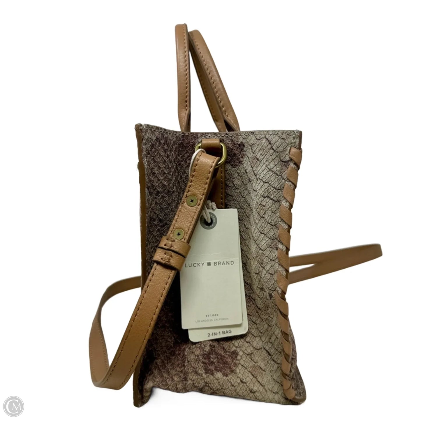 Rysa 2-In-1 Leather Satchel By Lucky Brand In Natural Snake Multi, Size: Medium