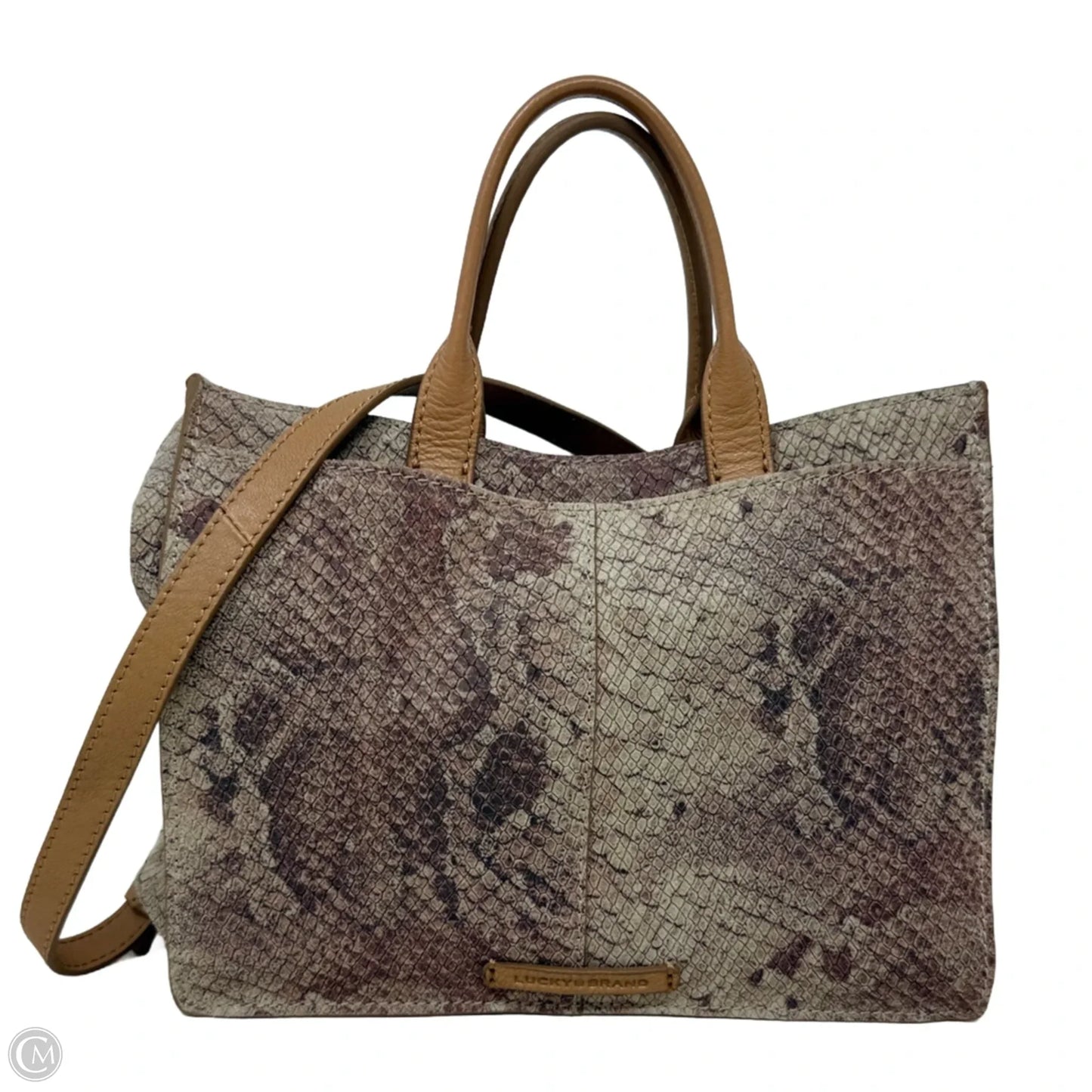 Rysa 2-In-1 Leather Satchel By Lucky Brand In Natural Snake Multi, Size: Medium