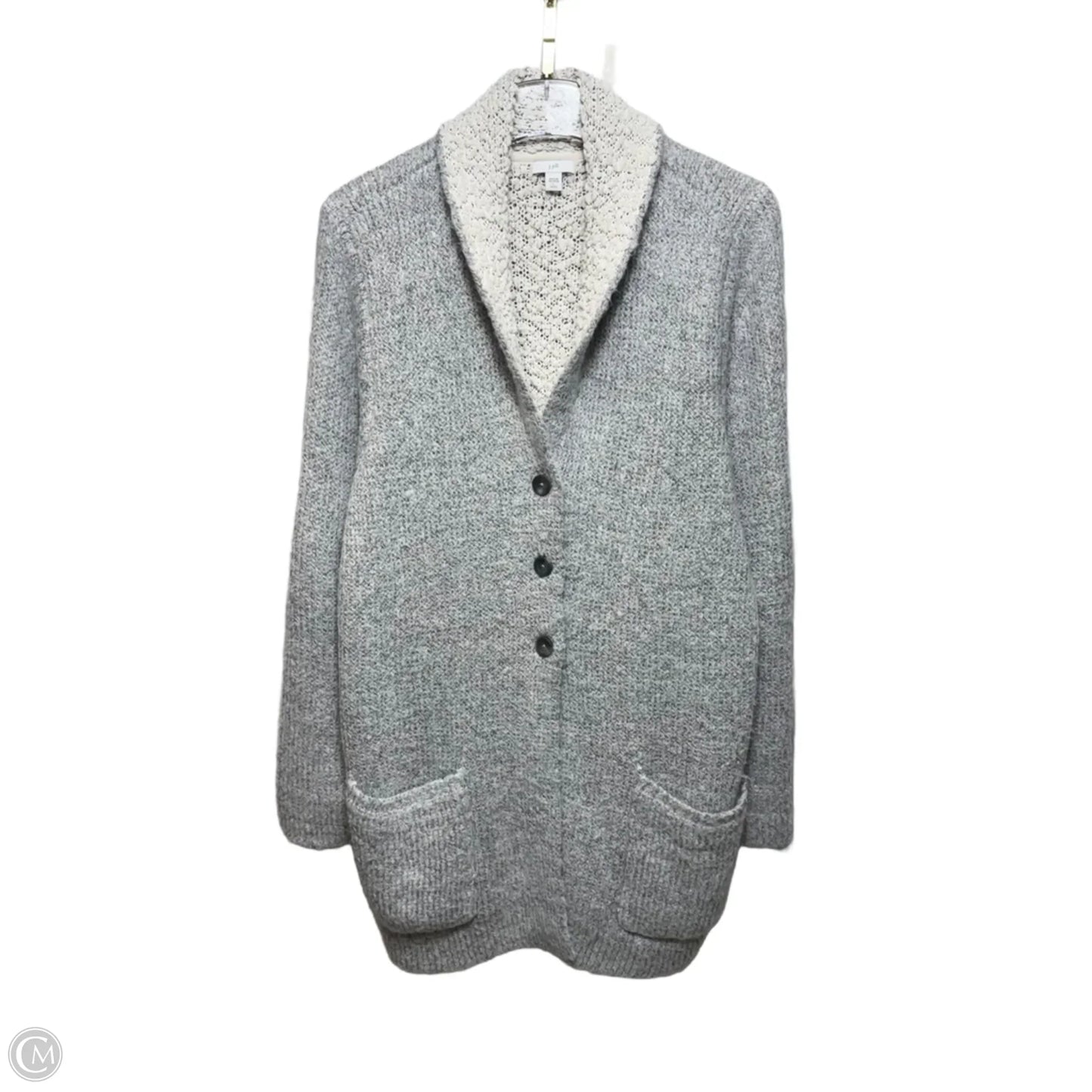 Sweater Cardigan By J. Jill In Grey, Size: L Petite