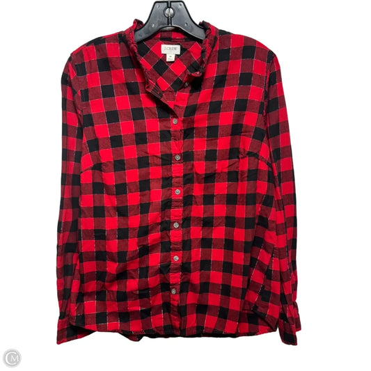 Top Long Sleeve By J. Crew In Plaid Pattern, Size: M