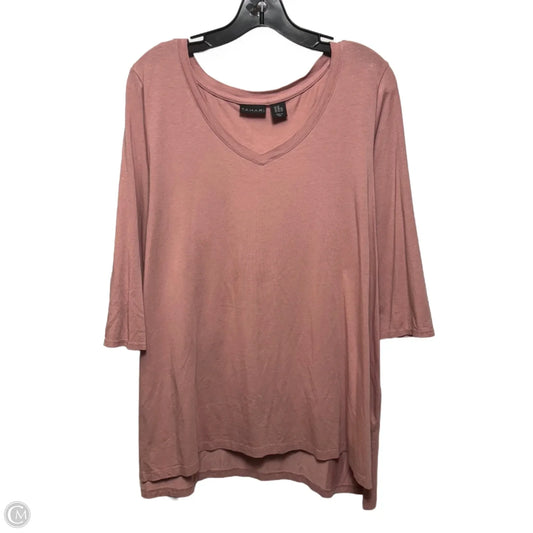 Top 3/4 Sleeve By T Tahari In Pink, Size: 2x