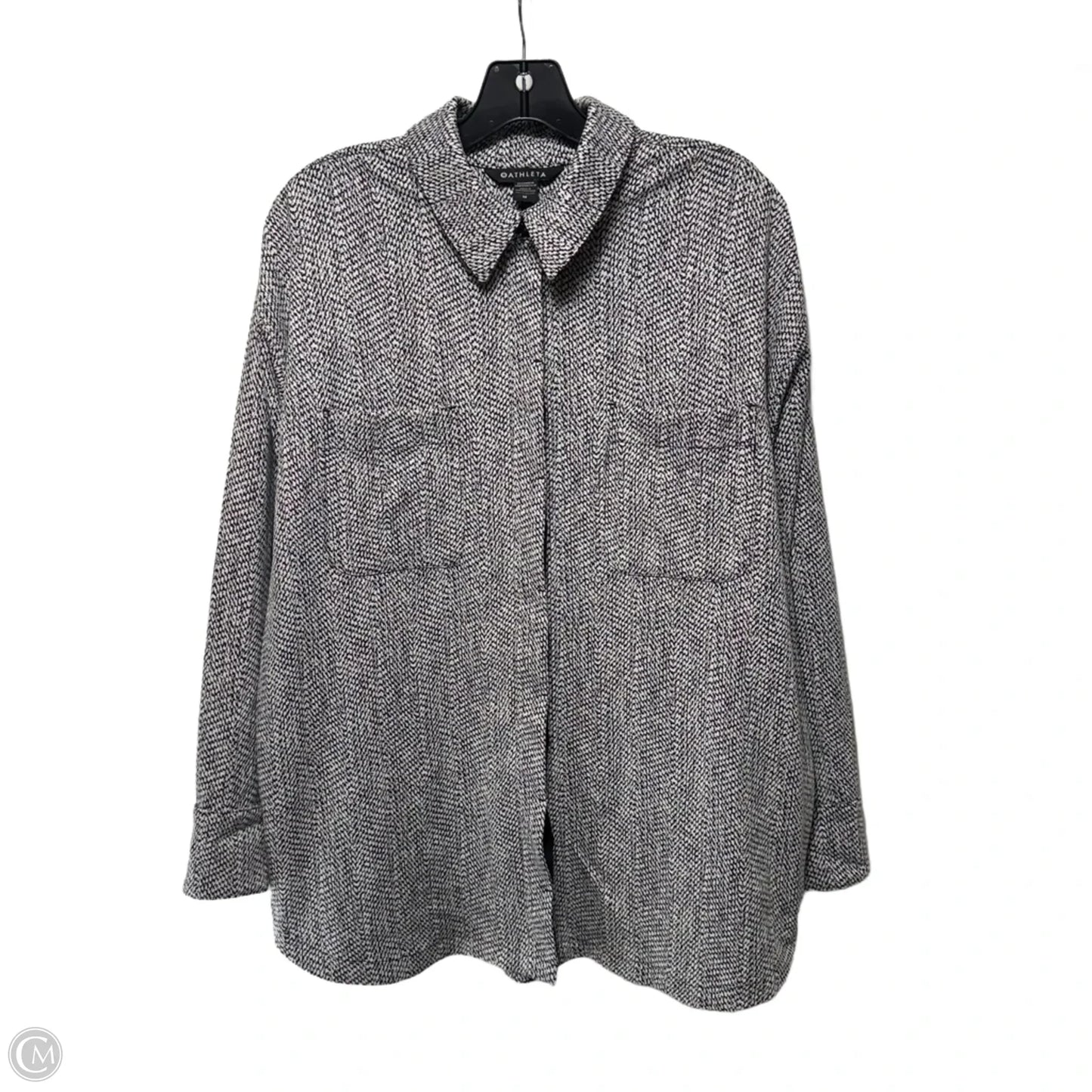 Jacket Shirt By Athleta In Black & White, Size: M