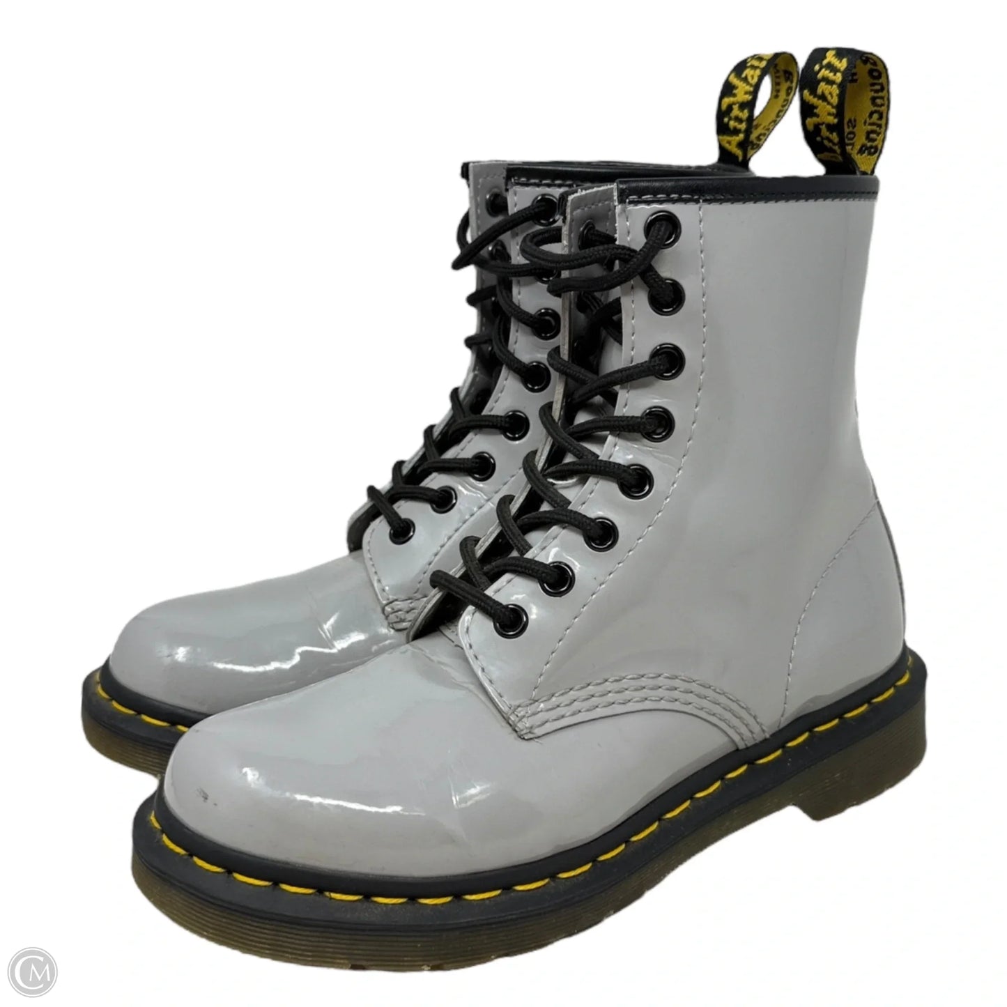 1460 Patent Lamper Boots By Dr Martens In Grey, Size: 6