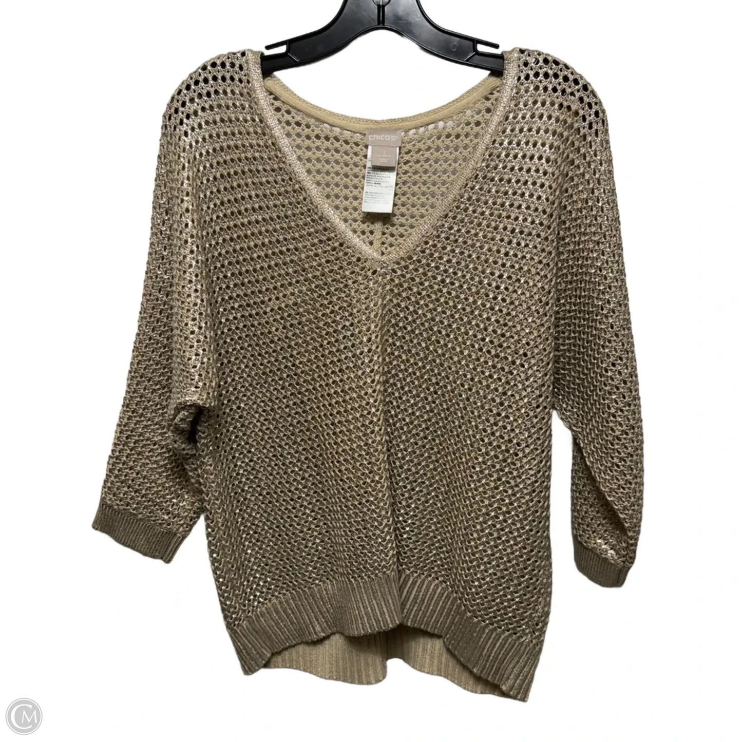 Sweater By Chicos In Gold, Size: M