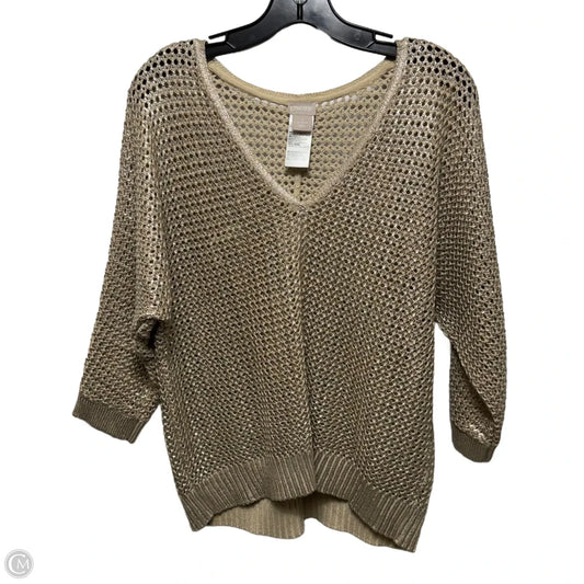 Sweater By Chicos In Gold, Size: M