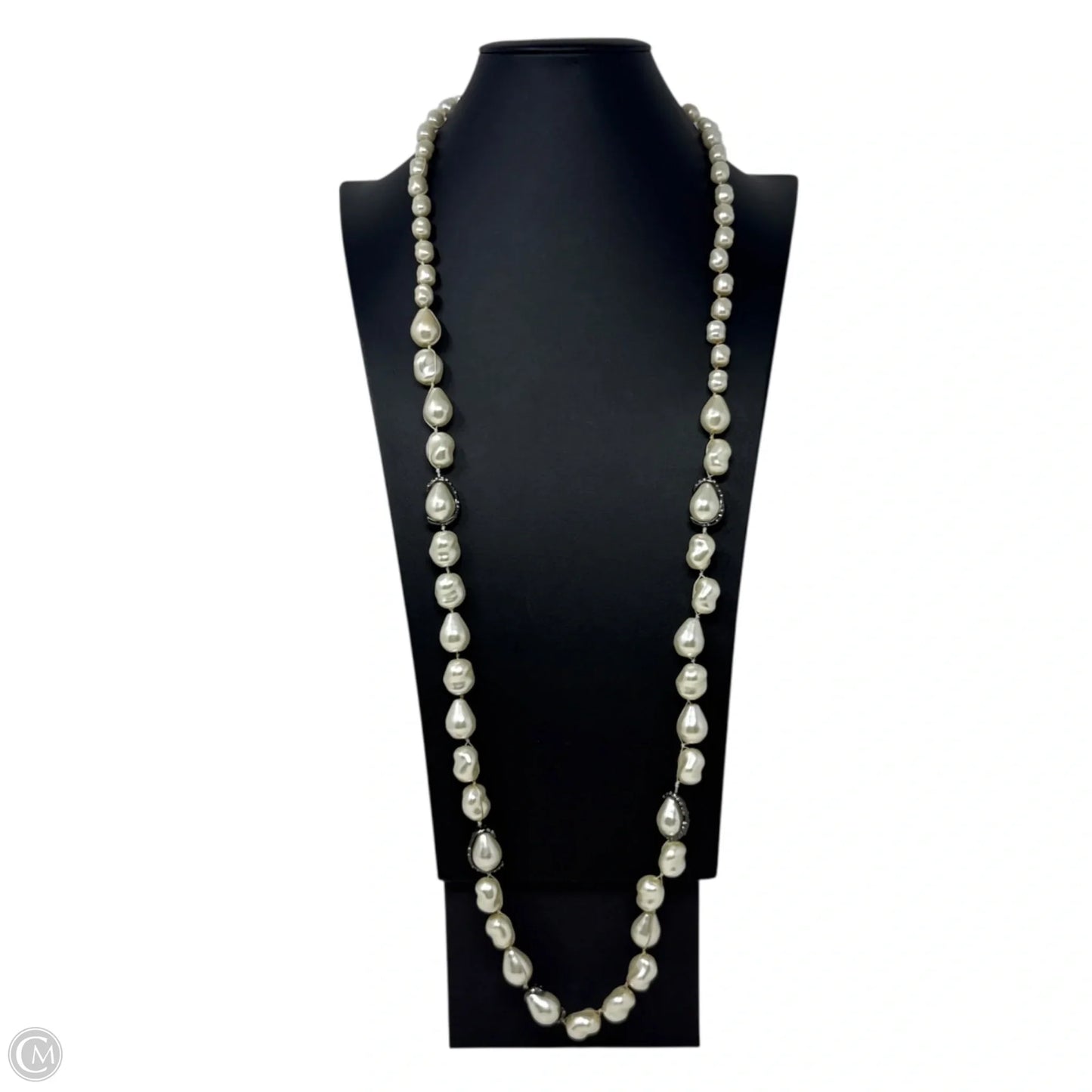 Faux Baroque Pearl Station Necklace By Chicos