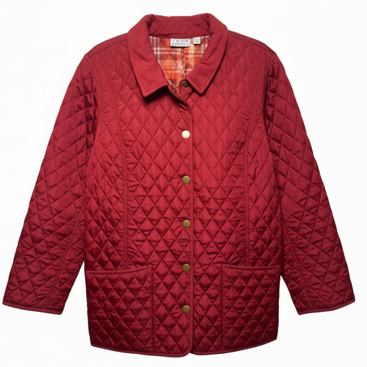 Coat Puffer & Quilted By Joan Rivers In Red, Size: L