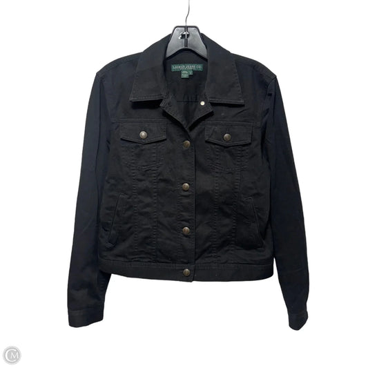 Jacket Denim By Lauren By Ralph Lauren In Black, Size: S