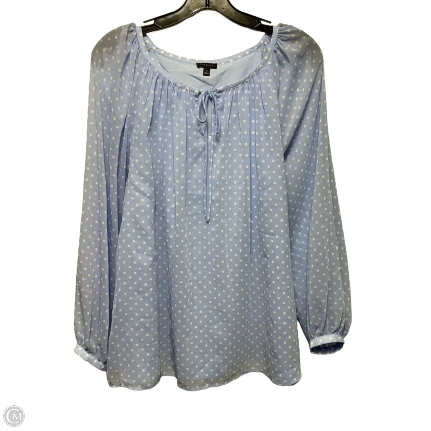Top Long Sleeve By Talbots In Polkadot Pattern, Size: M