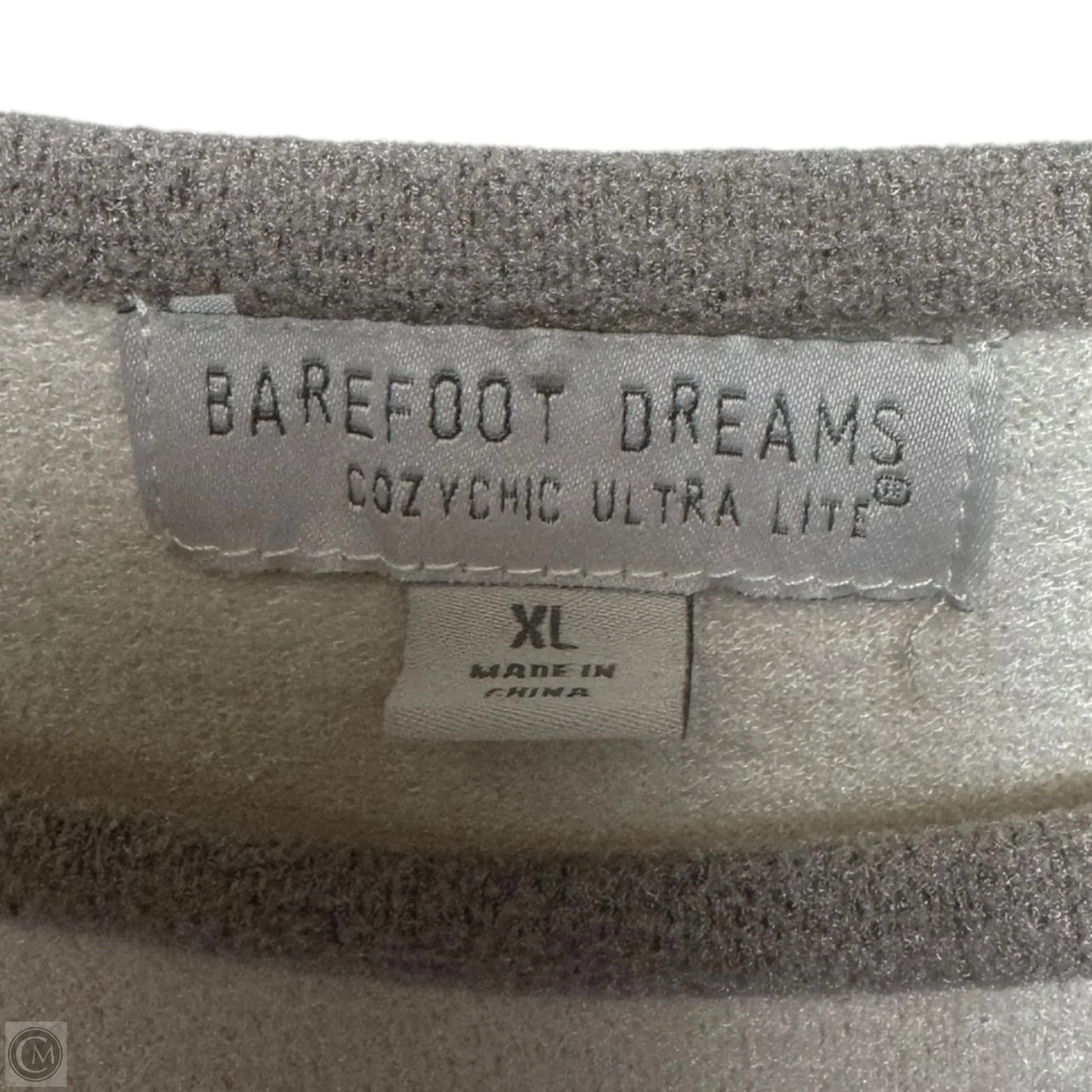 CozyChic Ultra Lite Raglan Baseball Tee By Barefoot Dreams In Cream & Tan, Size: Xl