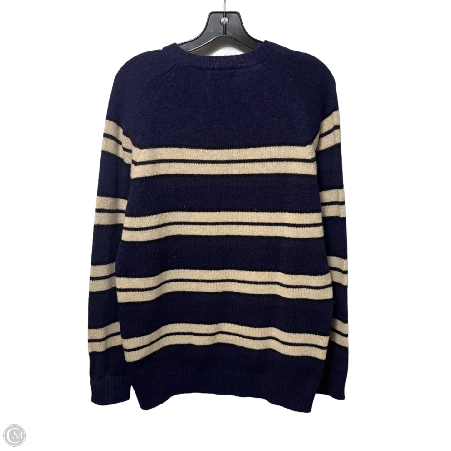 100% Wool Sweater By No Nationality In Striped Pattern, Size: L