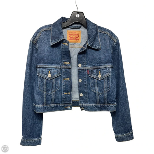 Cropped Jacket Denim By Levis In Blue Denim, Size: Xs