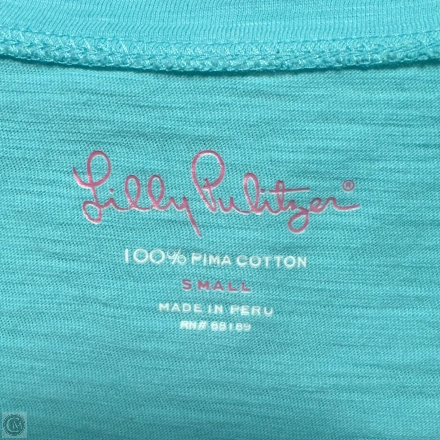 Top Short Sleeve Designer By Lilly Pulitzer In Blue, Size: S