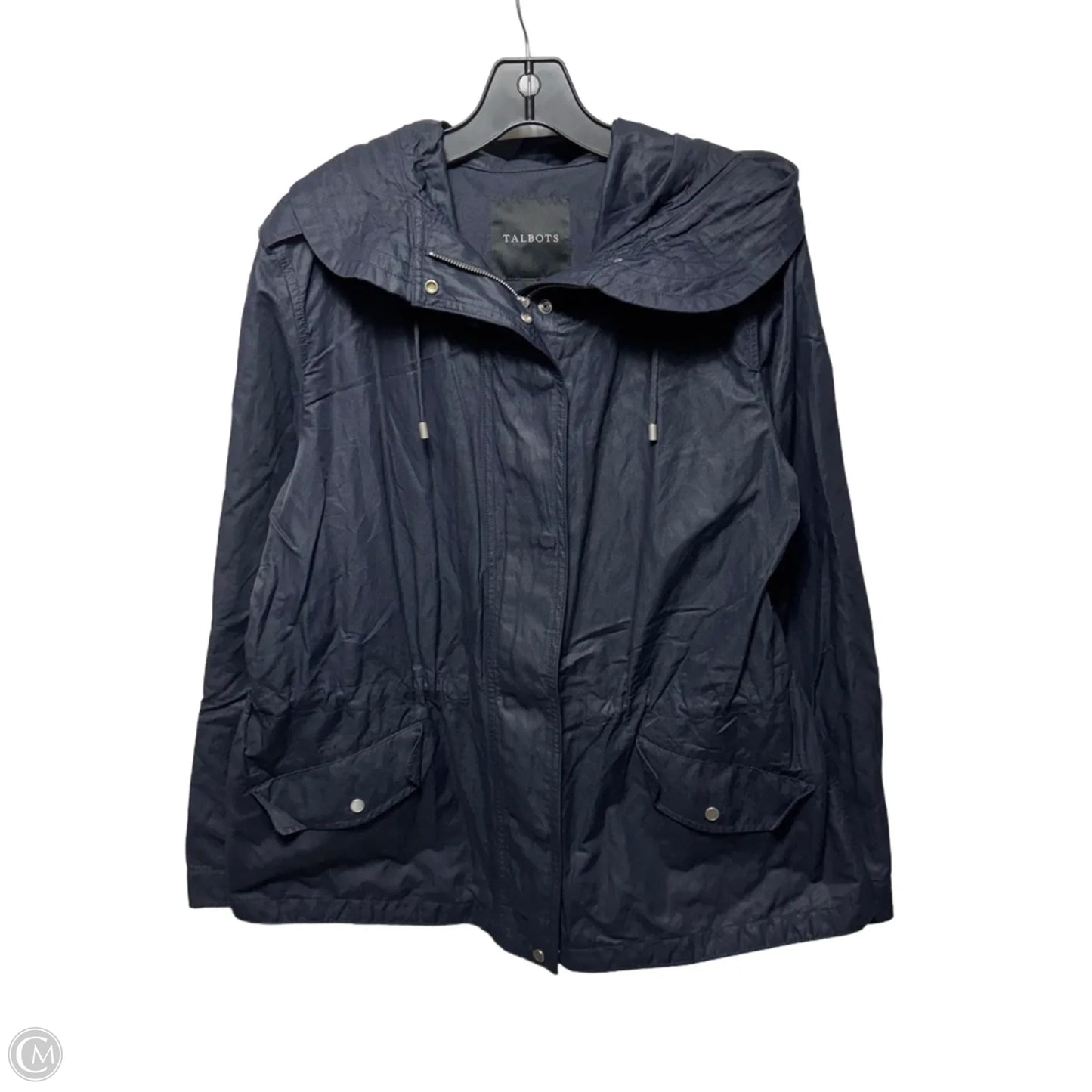 Hooded Anorak Jacket By Talbots In Navy, Size: 16