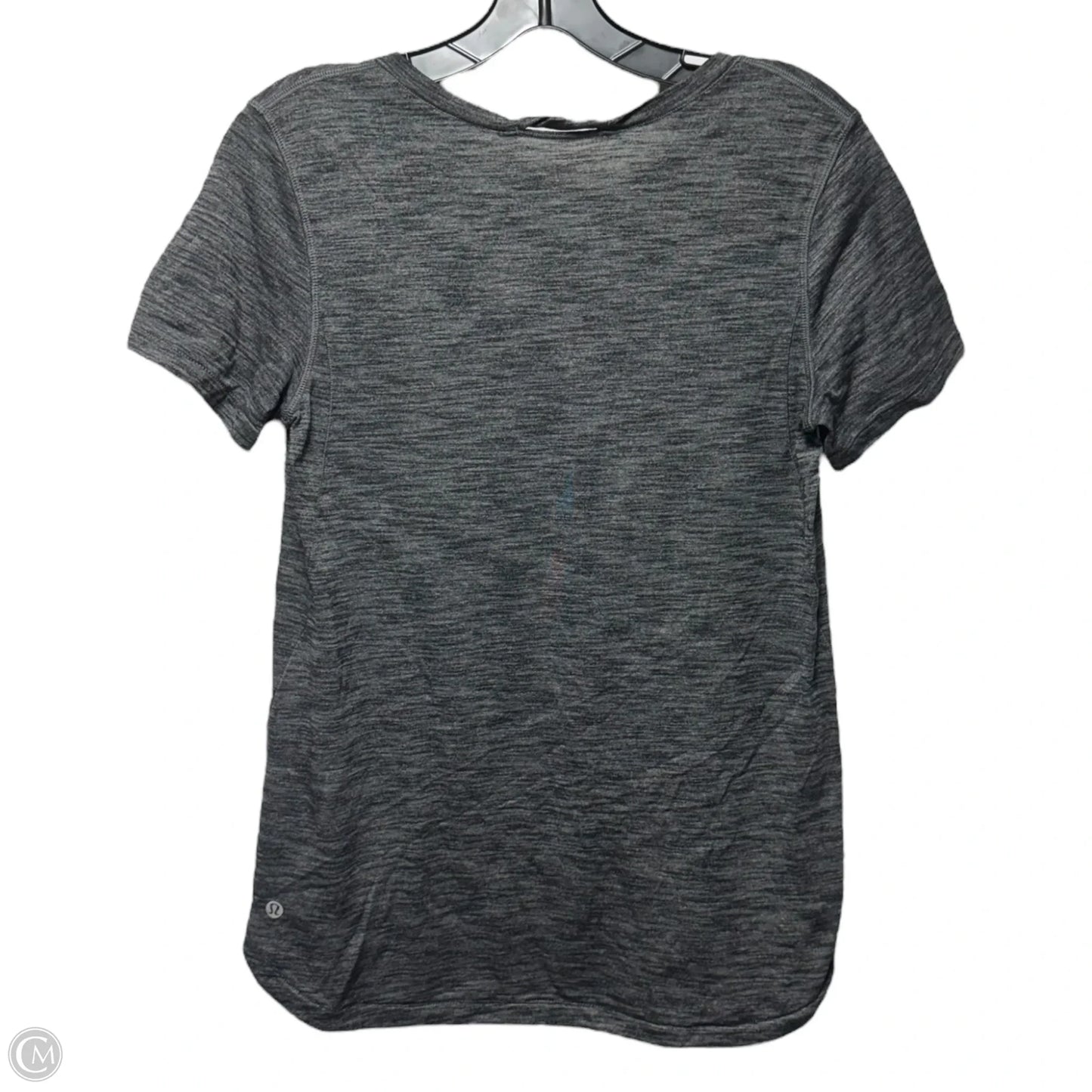 Athletic Top Short Sleeve By Lululemon In Grey, Size: S