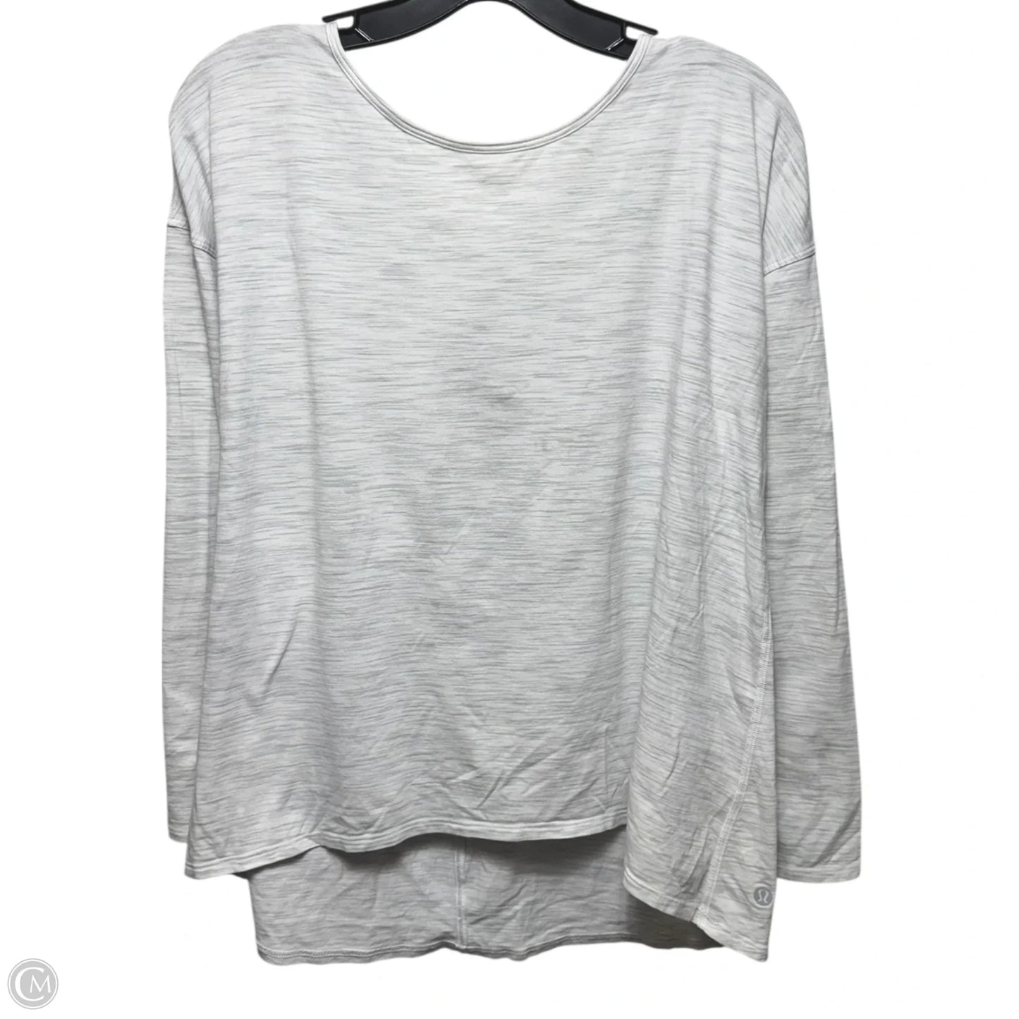Athletic Top Long Sleeve Crewneck By Lululemon In Grey & White, Size: M