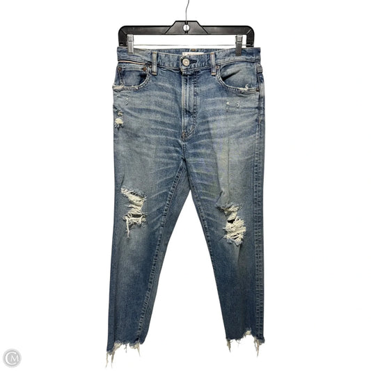 Distressed Jeans Skinny By Moussy In Blue Denim, Size: 4