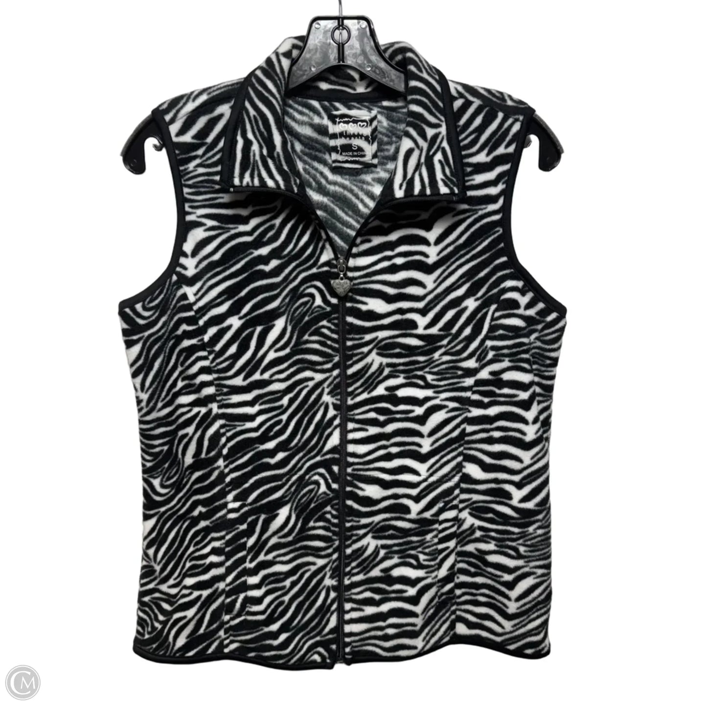 Zebra Fleece Vest By Three Hearts In Animal Print, Size: S