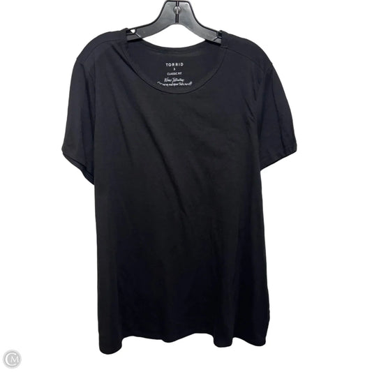 Classic Fit Top Short Sleeve Basic By Torrid In Black, Size: 3x