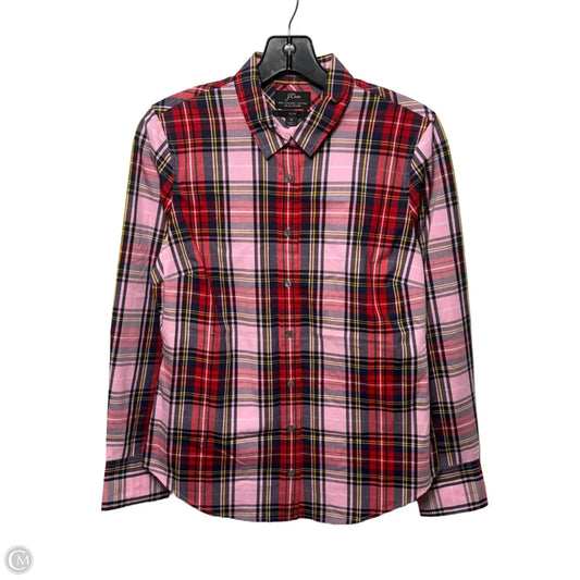 Slim Top Long Sleeve By J. Crew In Plaid Pattern, Size: 6