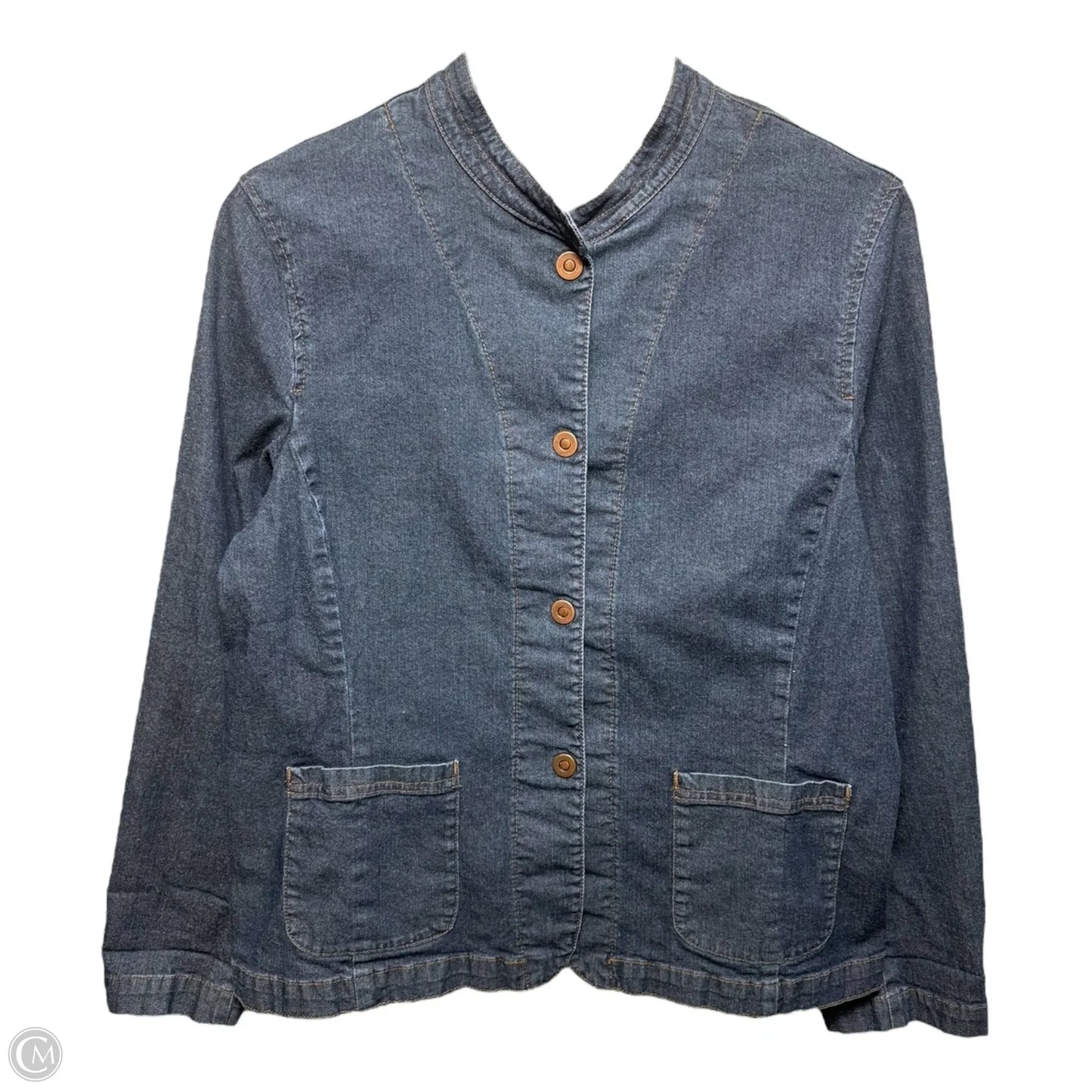 Jacket Denim By Eileen Fisher In Blue Denim, Size: M