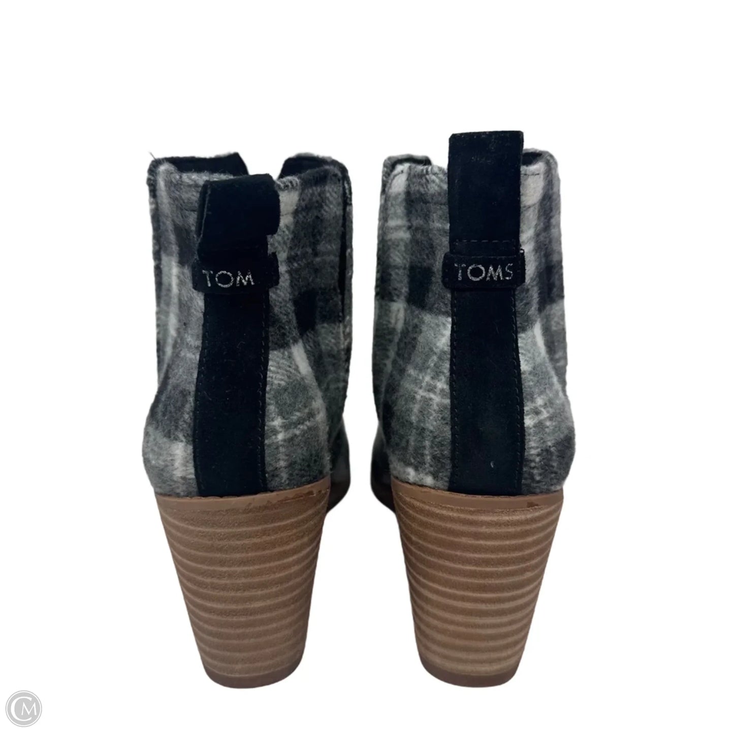 Wedge Boots Ankle Heels By Toms In Plaid Pattern, Size: 7