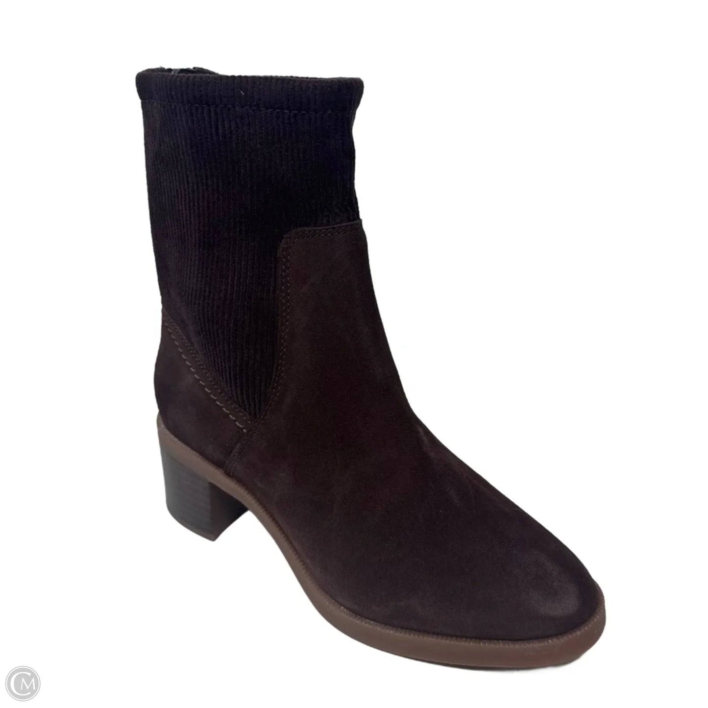 Boots Ankle Heels By Clarks In Brown, Size: 7