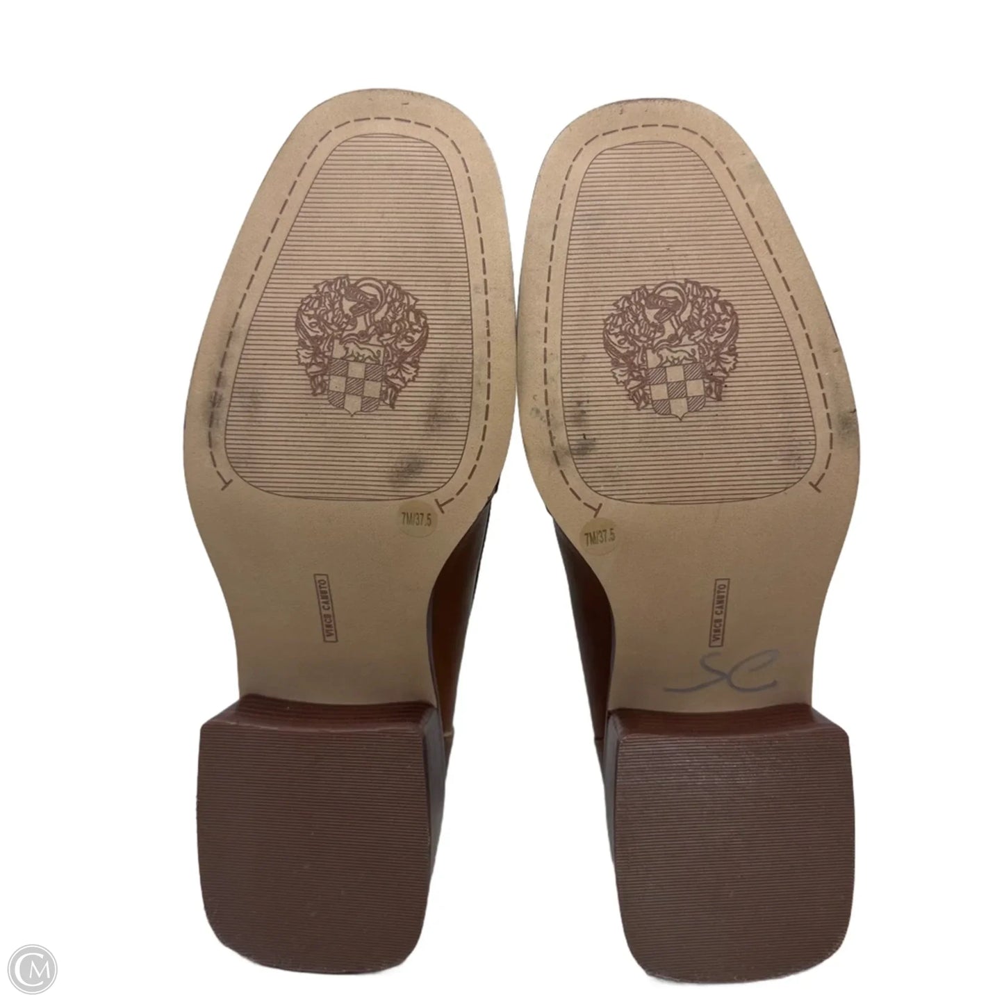 Loafers Shoes Heels Block By Vince Camuto In Brown, Size: 7