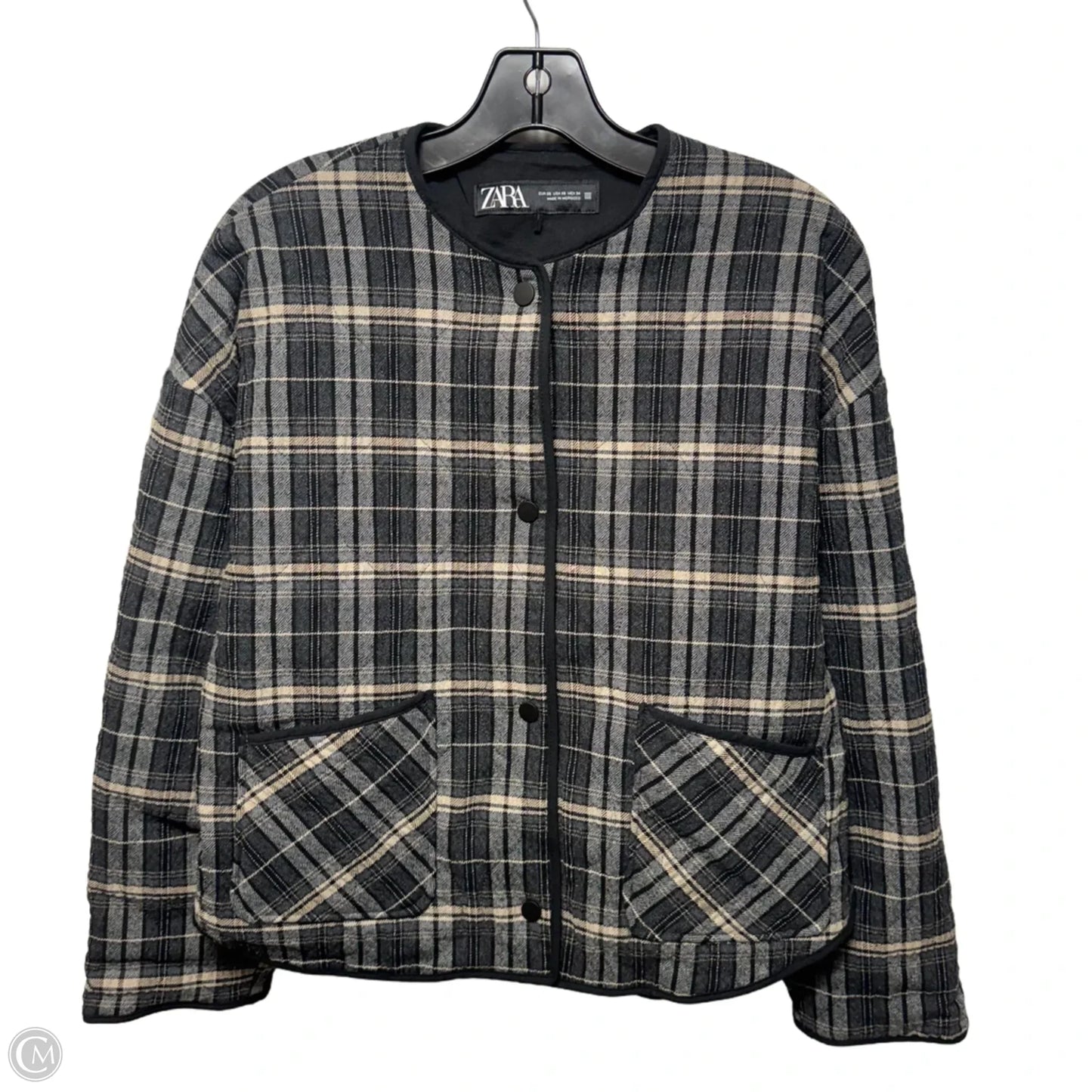 Check Padded Jacket By Zara In Plaid Pattern, Size: XS