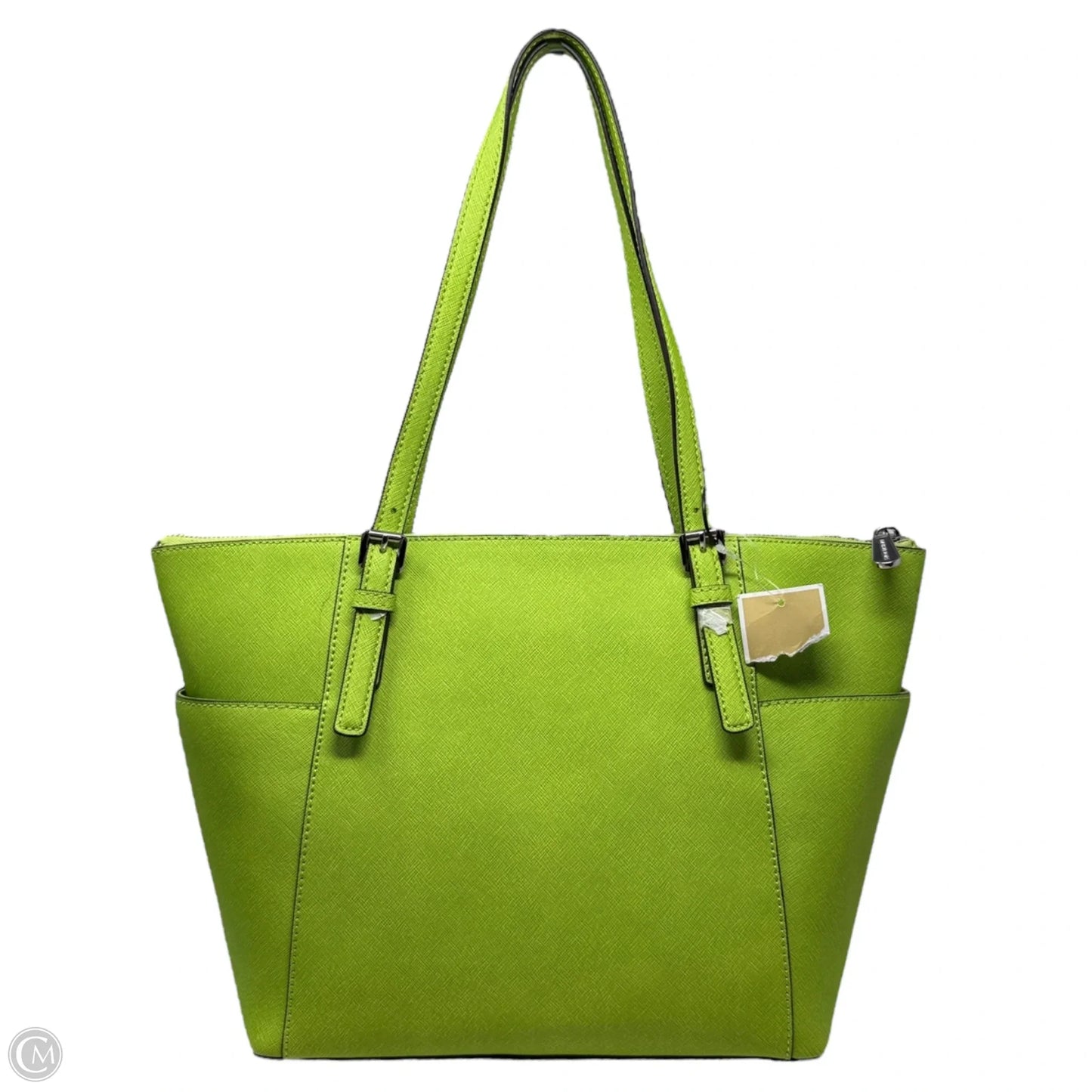 Jet Set East West Top-Zip Saffiano Leather Tote In Pear Designer By Michael Kors, Size: Medium