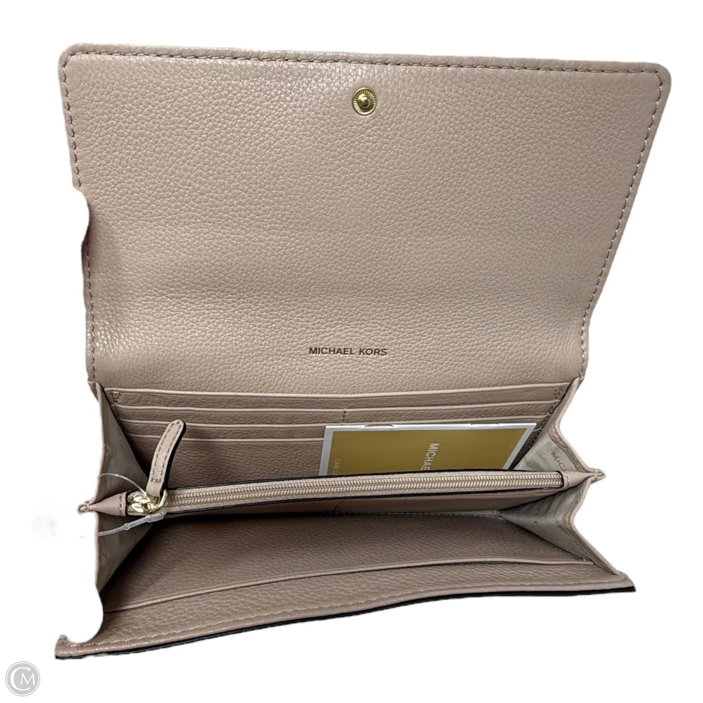 Fulton Carryall Leather Wallet In Oyster Designer By Michael Kors, Size: Medium