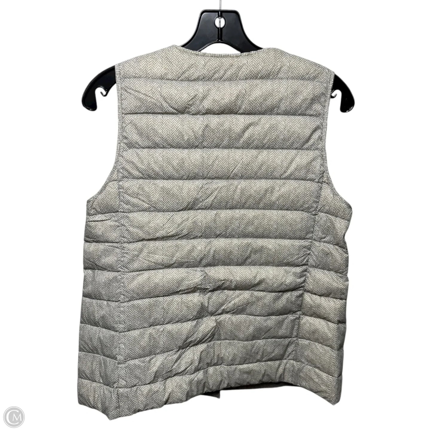 Herringbone Print Puffer Vest By J. Jill In Soapstone, Size: Sp
